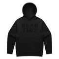 Heavy Logo Embroidered Hoodie Black