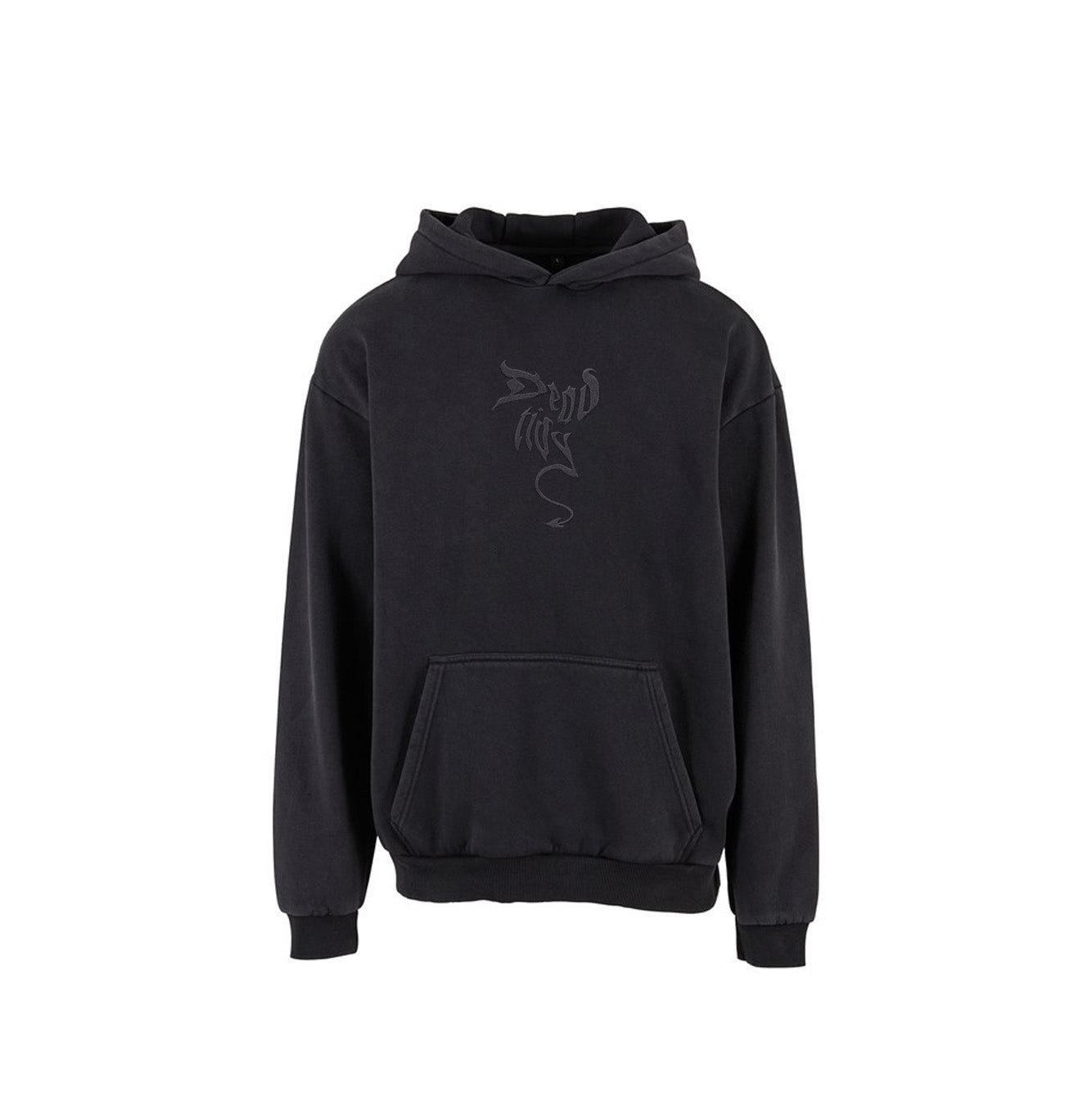Devil Logo Embroidered Hoodie Grey