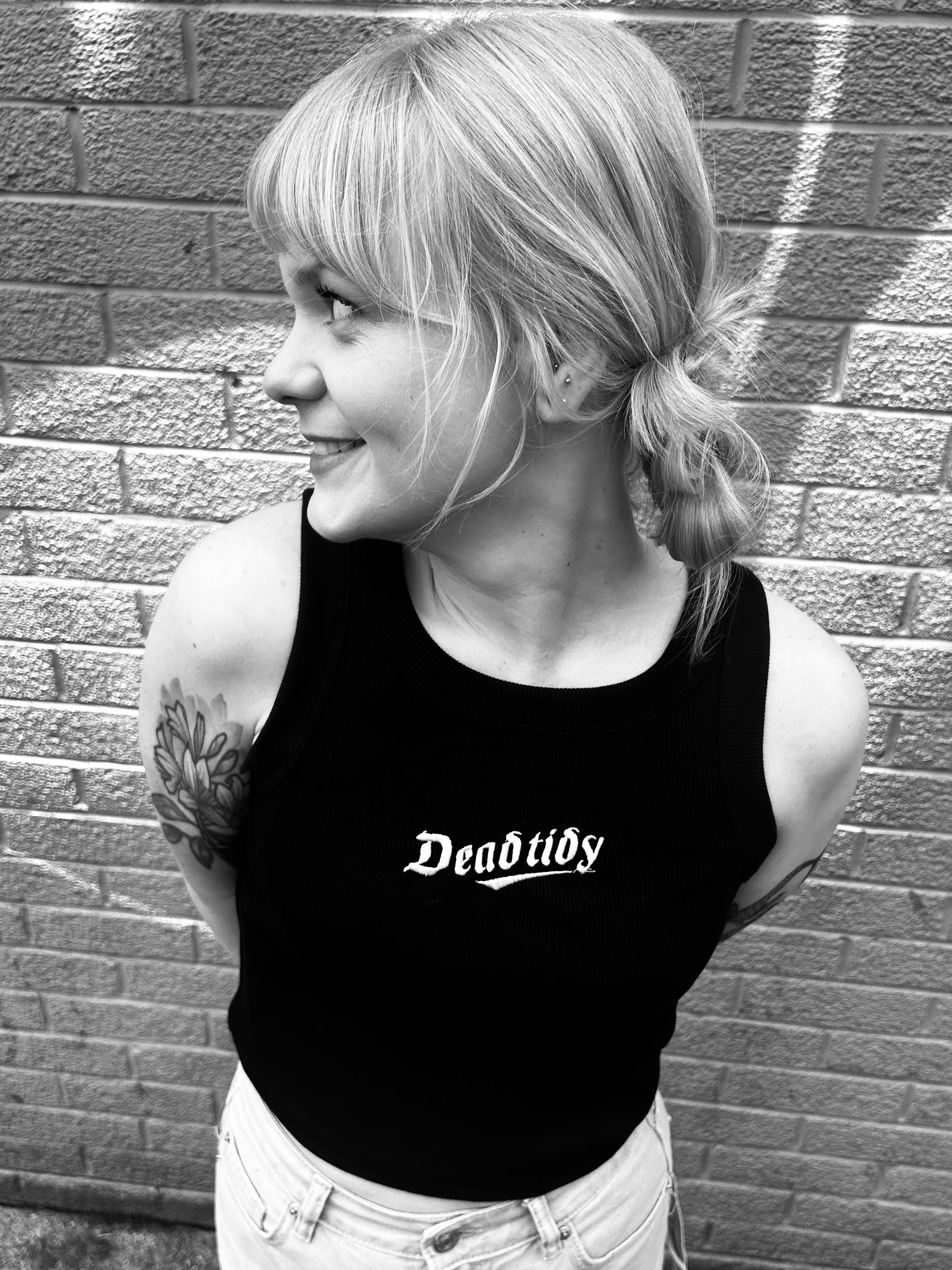 Classic Logo Ribbed Tank Black