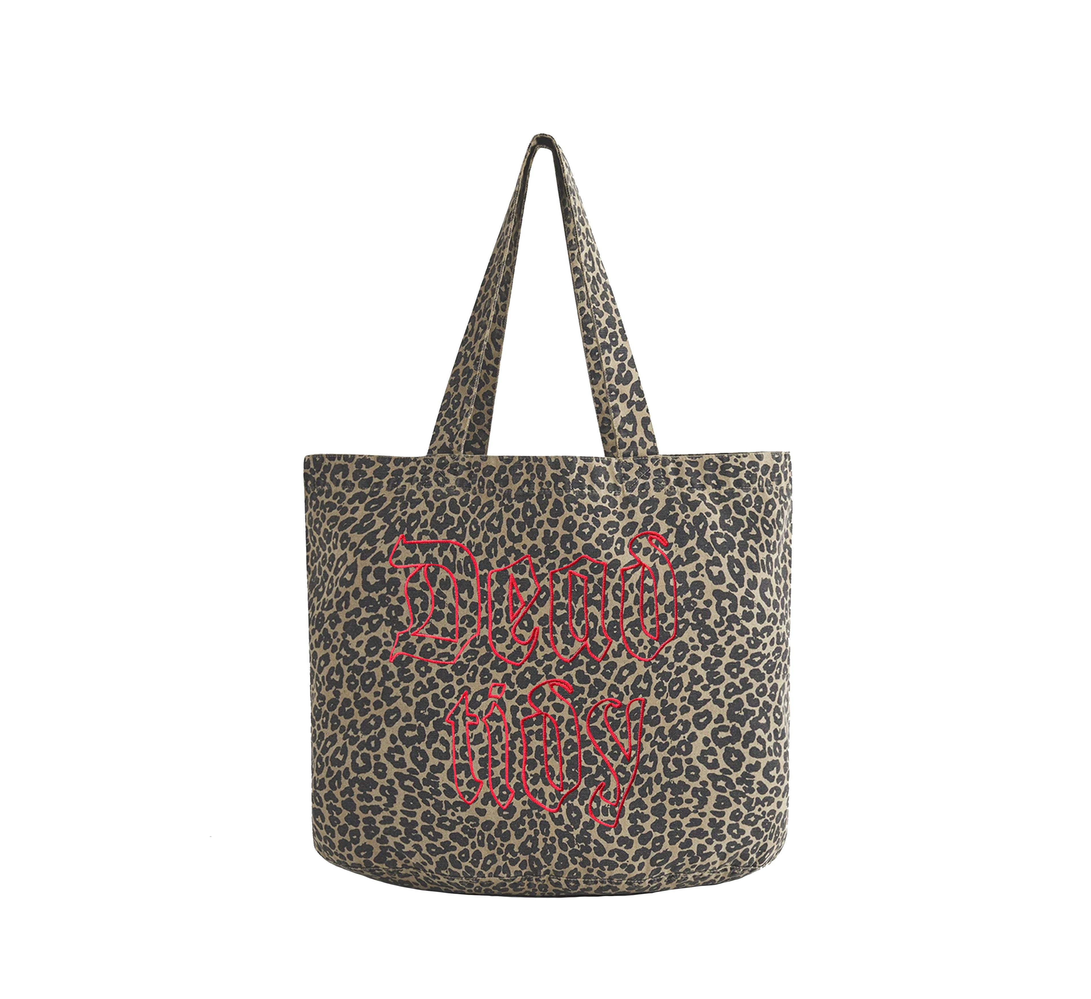 Leopard Embroidered Logo Bag