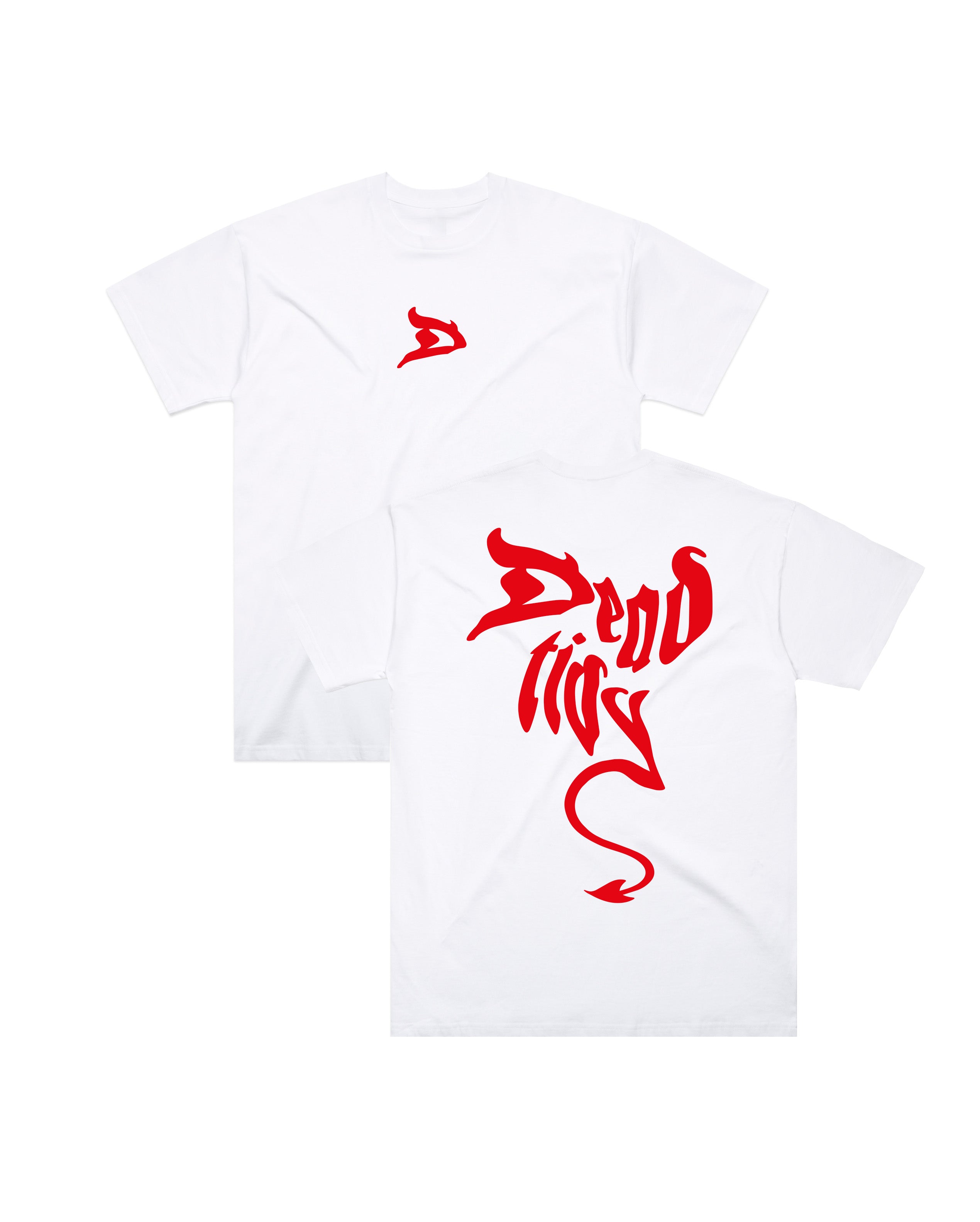 Devil Logo in White & Red